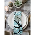 thumbnail image 2 of Aqua Geometric Cloth Napkins Set of 8 Reusable Dinner Napkins, Modern Black White Striped Abstract Lines Cocktail Napkin Washable Table Napkins for Wedding/Holiday Party/Baby Shower 20"x20", 2 of 7