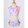 thumbnail image 3 of TiaoBug Kids Girls Floral Printed Bikini Set 2 Piece Halter Crop Top with Traingle Briefs Bottom Swimsuit, 3 of 7