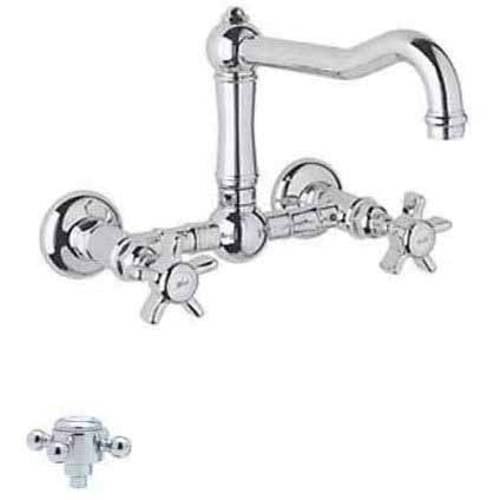 Rohl A1456XMAPC2 Country Kitchen Wall Mounted Bridge Faucet, Polished