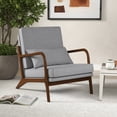 thumbnail image 2 of Costway 2 PCS Modern Accent Chair Upholstered Leisure Armchair with Rubber Wood Armrests, 2 of 9