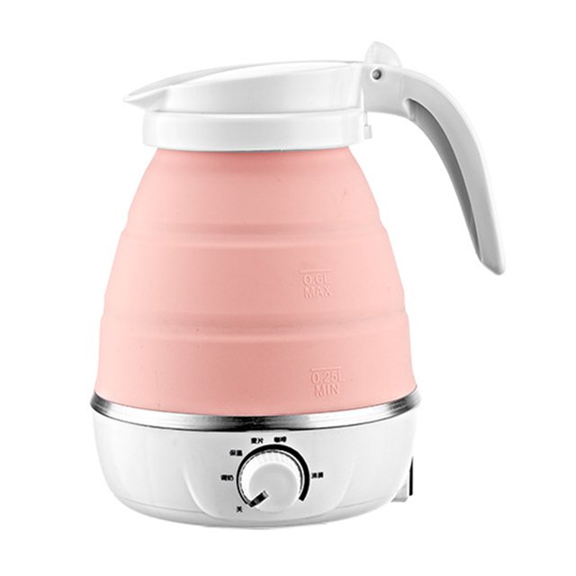 Eléctrico Mini hervidor plegable para exterioreshervidor eléctricoherramienta para hervir agua para acampar (rosa)