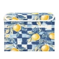 thumbnail image 7 of Yayeee Collapsible Cube Storage Bin with Lid Fabric Closet Decorative Basket with Handles, Retro Plaid Lemon, 7 of 7