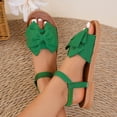 thumbnail image 3 of Rokment Womens Bow Flat Dress Sandals Beach Summer Comfortable Stylish Casual Bowknot Low Heel Open Toe Slingback Sandals for Vacation Walking G Size 7, 3 of 8