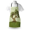 thumbnail image 4 of Tree Apron, Hand Drawn Olive Tree on a Hill Sketch Nature Design Spring, Unisex Kitchen Bib with Adjustable Neck for Cooking Gardening, Adult Size, Pale Green Pale Brown, by Ambesonne, 4 of 4