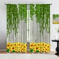 thumbnail image 4 of Plants Sunflower Blackout Curtains, Green Vine Leaves Curtains for Bedroom Living Room, Thermal Insulated Darkening Window Drapes for Living Room Bedroom Kitchen Dining Room Kid Room-W42xL54in, 4 of 6