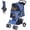 Navy Blue, variant on LiteHaven Foldable Pet Stroller, Cat/Dog Stroller with 4 Wheels | Pet Travel Carrier Strolling Cart with Storage Basket, Cup Holder (Blue)