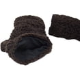 thumbnail image 6 of Thermal Insulated Lined Cable Knit Arm Warmer Fingerless Gloves Thumb Hole Gloves Mittens (Dark Brown), 6 of 6