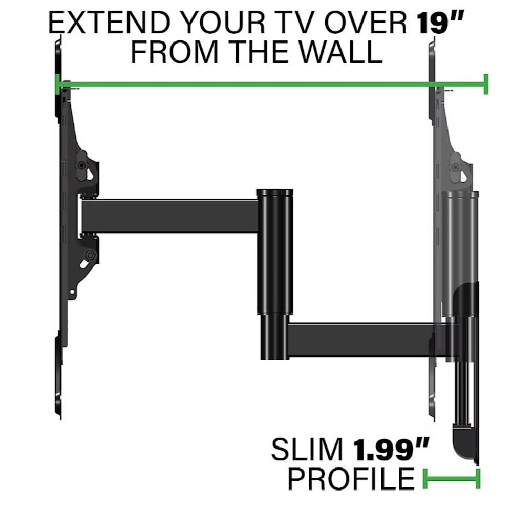 Open Box Sanus Decora Full-Motion TV Wall Mount for 26"-65" TVs, Perfect for mounting your TV in the corner, Safety-tested, UL-listed - DMF219-B1