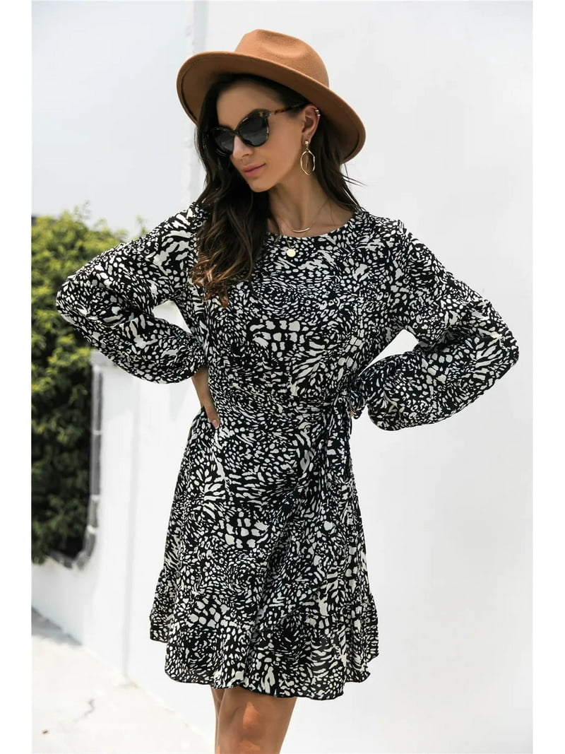 knee length dresses for ladies Black Embellished Trim Cut Out Balloon Sleeve Mini Dress  InTheStyle