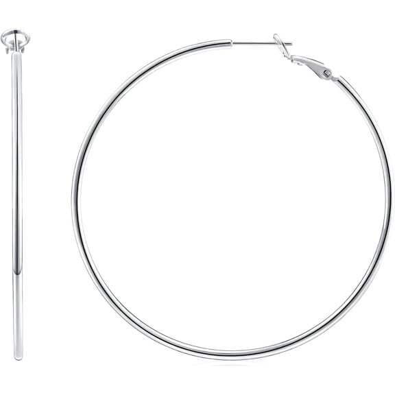 Hoop Earrings For Women 14K Real Gold Plated, 925 Sterling Silver Post Gold Hoops For Women[Z7499]