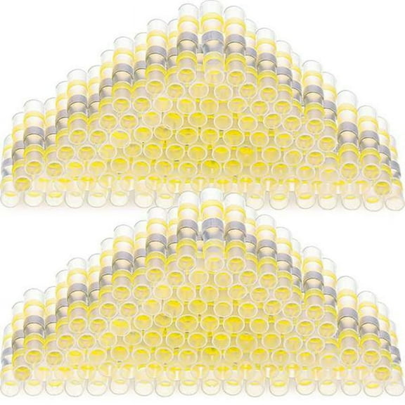 IMCBSTT 150Pcs 12-10 AWG Yellow Solder Seal Wire Connectors Solder Heat Shrink Waterproof Wire Connectors Electrical Terminals