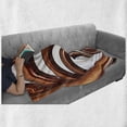 thumbnail image 6 of Abstract Soft Flannel Fleece Throw Blanket, Helix Coil Curved Spiral Swirled Shape on White Backdrop Print, Cozy Plush for Indoor and Outdoor Use, 50" x 60", Dark Orange White, by Ambesonne, 6 of 6