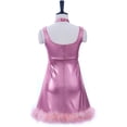 thumbnail image 4 of Michelle Purple Plush Hem Sexy Dress, 4 of 6
