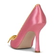thumbnail image 4 of FSJ Women Graceful Bowknot Pumps Cap Toe Slip On Sexy Color Matching Stiletto High Heels Fashion Dressy Shoes Size 8.5 Pink, 4 of 4