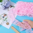 thumbnail image 3 of 11 Yards Ruffled Lace Trim 2.4 Inch Wide Pleated Embroidered Organza Tulle Lace Edge Ribbon Wedding Bridal Dress Appliques Edging Trimmings, 3 of 9
