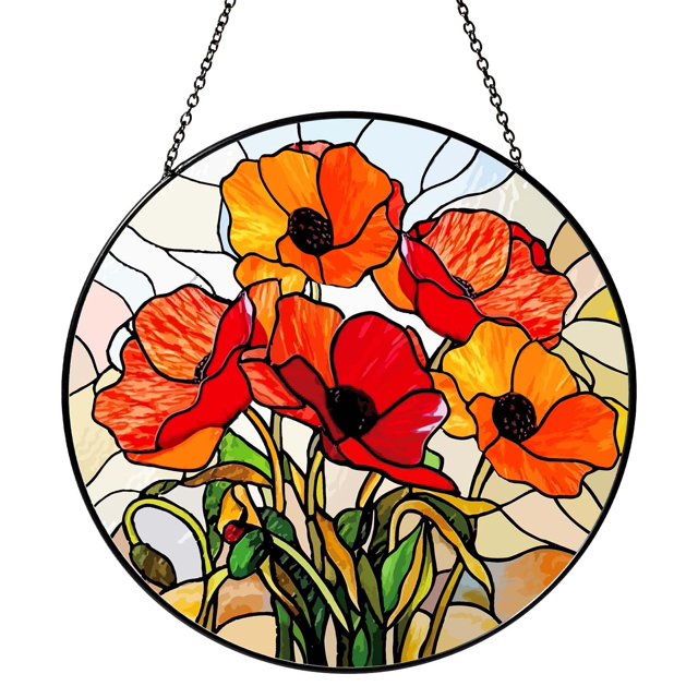 Captador de sol para colgar en vitral, California Poppy