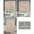 thumbnail image 4 of Red Floral Tie Up Curtains for Kitchen Bathroom Bedroom Windows 45 Inch Length, Modern Vintage Flowers Pastoral Botanical Balloon Drape Curtains Shade Rod Pocket Drapery Curtain Panel, 34"x45", 4 of 7