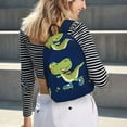 thumbnail image 3 of Ratiio Dino Playing Roller Skate Print Canvas Backpack for Women & Men Retro Aesthetic Rucksack Basic Backpack for High School/College Students Travel Laptop Bag, 3 of 5