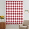 thumbnail image 3 of Farmhouse Red Plaid Sheer Curtains 63 Inches Long, Rustic Red White Checkered Light Filering Curtains, Breathable Simi Curtain Privacy Drapes for Living Room Bedroom Lightweight Window Treatment, 3 of 9