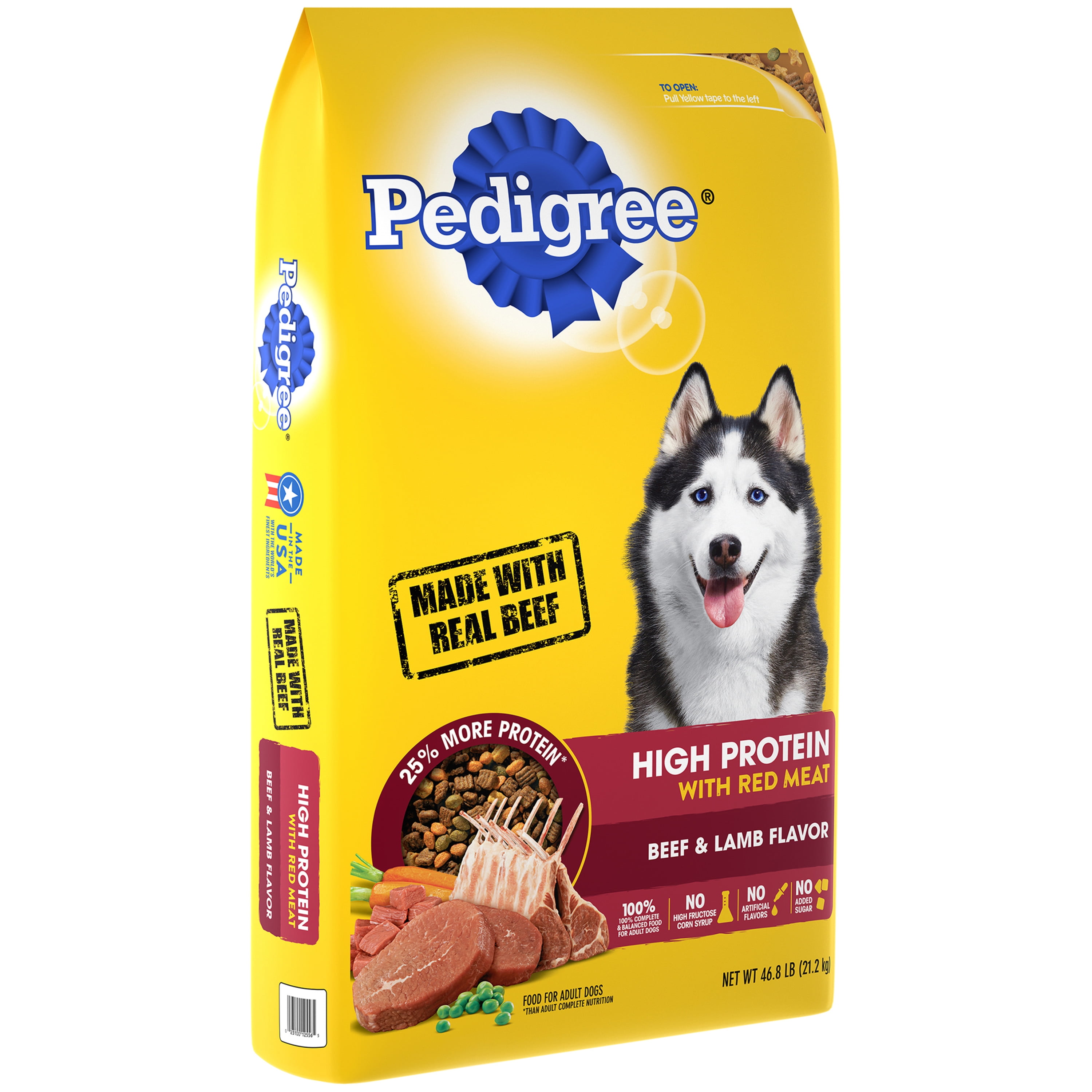 Pedigree High Protein Beef Lamb Flavor Dry Dog Food for Adult Dog 46.8 lb. Bag