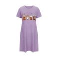 thumbnail image 5 of Camisón corto de talla grande para mujer, camisón de manga corta con estampado de pecho a la moda, camisón para mujer, 5 of 5
