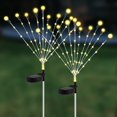 thumbnail image 1 of OUSITAID 2Pcs Lampes Solaires de Luciole Étoile de Soleil IP65 Imperméable Solaire String String Lights(Blanc), 1 of 7