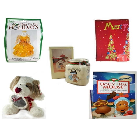 Christmas Fun Gift Bundle [5 Piece] - Darice s Gold Beaded Angel Ornament Craft Kit - Merry  Door Mat  17.5