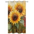 thumbnail image 2 of nqOlkjepod Outdoor Curtains for Patio Waterproof, Sunflowers Outdoor Privacy Panels Grommet, Abstract Oil Painting Floral Leaf Plant Blackout Outside Curtains for Porch/Cabana 54"x95", 1 Panel, 2 of 8