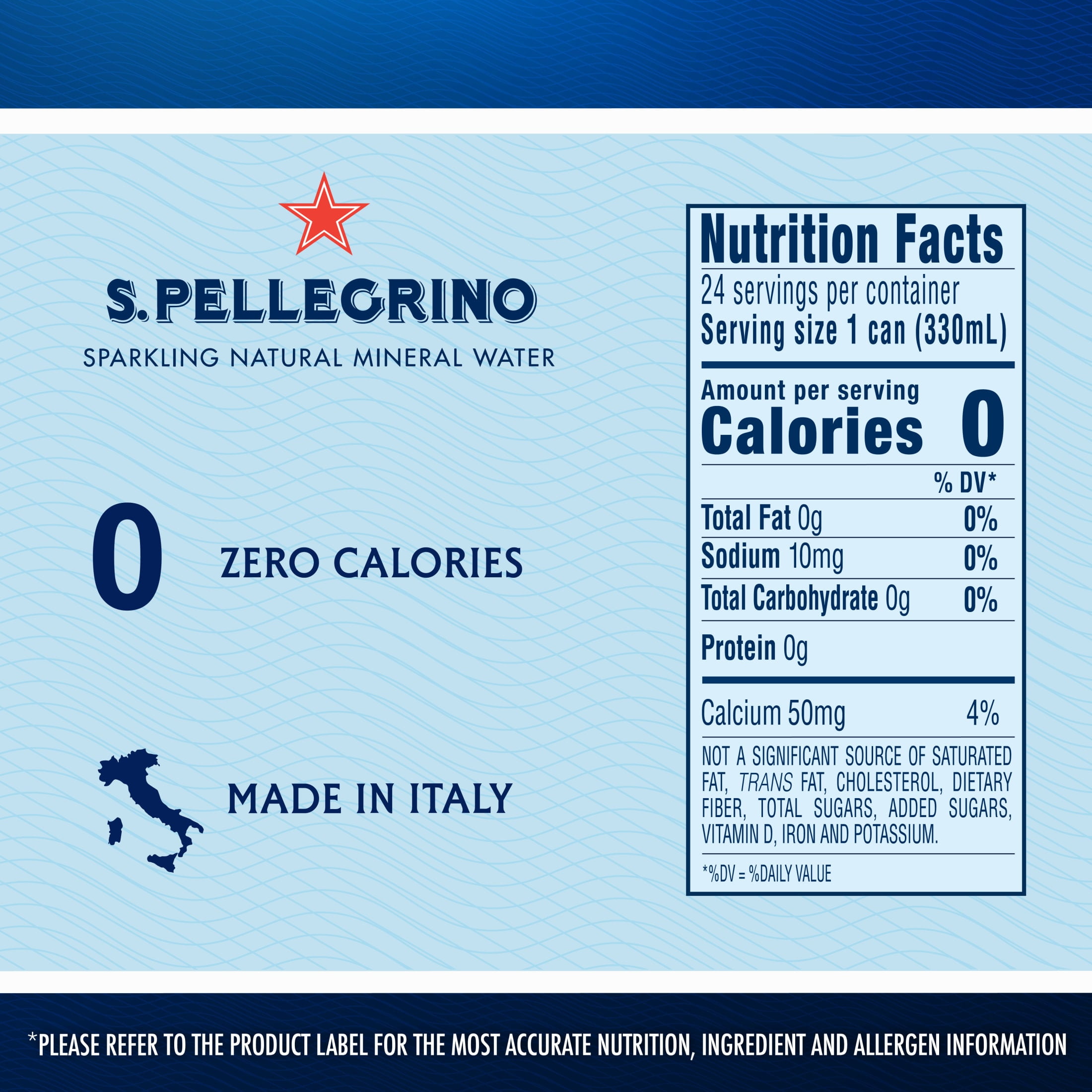 S.Pellegrino Sparkling Natural Mineral Water,11.15 fl oz, 24 Cans
