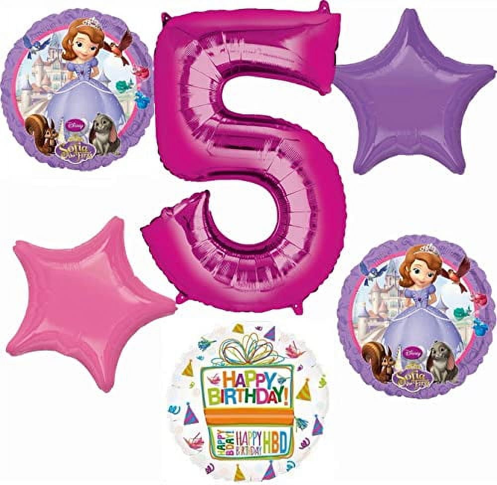 Ballons 'Joyeux Anniversaire Sofia La Première' - Déco Fête Princesse (Anagram, Neuf)