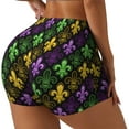 thumbnail image 2 of Kdxio Mardi Gras1 Print Workout Shorts for Women Seamless Soft Smooth Gym Yoga Scrunch Active Shorts, 2 of 9