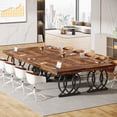thumbnail image 3 of Tribesigns 5 ft Conference Table for 4 to 6, 63-inch Rectangle Meeting Table Modern Computer Desk with Metal Base, Rustic Brown and Black, 3 of 9