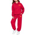 thumbnail image 4 of Zylarhe Kids Print Hoodie Toddler Boys Girls Sweatshirt Outfit Casual Two Piece Set Red 10-11 Years, 4 of 4