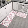 thumbnail image 2 of Pioneer Flower Floral Print Pattern Kitchen Rugs Sets Of 2,Anti Fatigue Kitchen Mat Rugs Non Slip Washable,Decorative Kitchen Floor Mats for Kitchen,Sink,Laundry,17"x30"+17"x47", 2 of 7