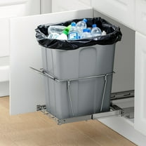 Better Homes Pullout Kitchen Trash Can, 35QT Under Cabinet 2-Bin Waste/Recycling System, Easy Install