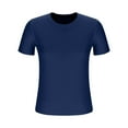 thumbnail image 6 of tarylea Plus Size Tops for Women Short Sleeve Crew Neck Crop Tops Casual Loose Summer Solid Color Dailywear T-Shirt Tops, 6 of 7