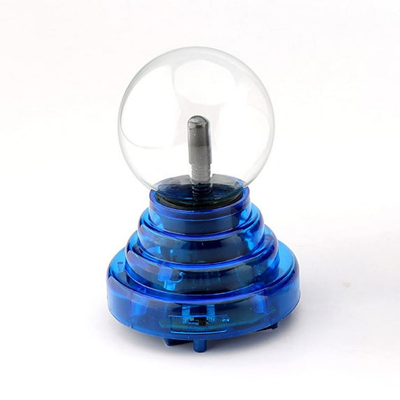 Plasma Ball 3 Inch Red Light Touch Induction Plasma Lamp Creative USB Powered Electrostatic Flashing Ball for Parties, Decorations, Prop, Home, Blue Base