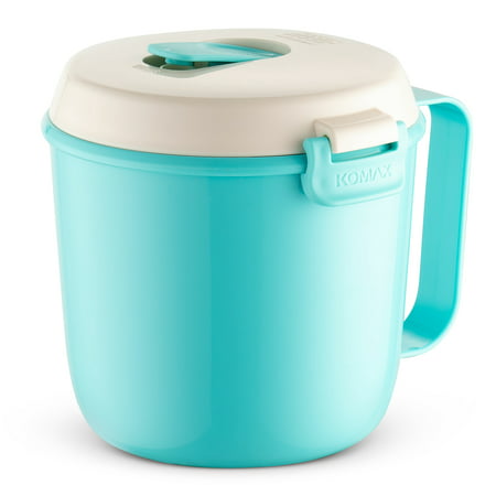 Komax Microwavable Soup Mug With Steam Hole, 27oz - BPA Free, Dual Snap Lock Lid, Carrying Handle – Safe up to 284° F. - Dishwasher and Freezer Safe - Bonus Recipe