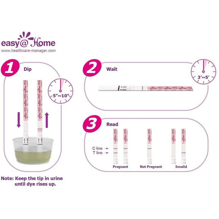 Easy@Home Pregnancy Test Strips Kit: 40-Pack HCG Test Strips, Early De