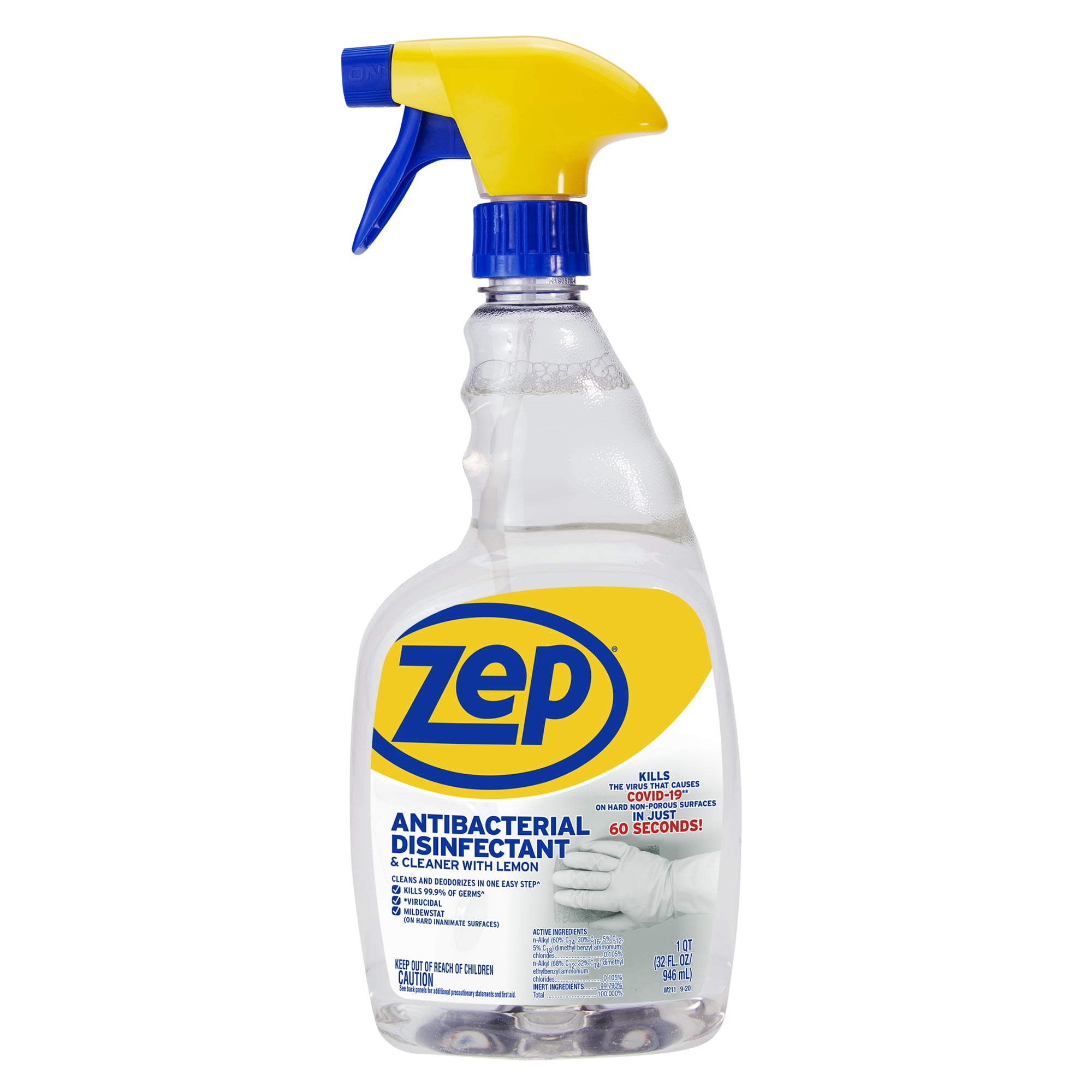 Zep Antibacterial Disinfectant Cleaner w/Lemon 32 oz Walmart