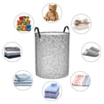 thumbnail image 4 of Sikiie Silver Mosaic Print Round Dirty Clothes Basket, Waterproof Standing Foldable Storage Basket, for Laundry Room, Bedroom, Bathroom Storage-Small, 4 of 6
