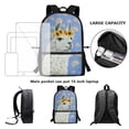 thumbnail image 3 of XYZCANDO Cute Alpaca Sunflower Print School Backpack Set 17 Inch Book Bag for Boys Girls Large Capacity Primary School Bookbag 3 Piece Travel Backpacks Lunch Bag Pencil Case, 3 of 6