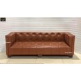 thumbnail image 3 of NauticalMart Aviator Three Seater Sofa Real Leather and Aluminum Living Room Vintage Brown Furniture, 3 of 6