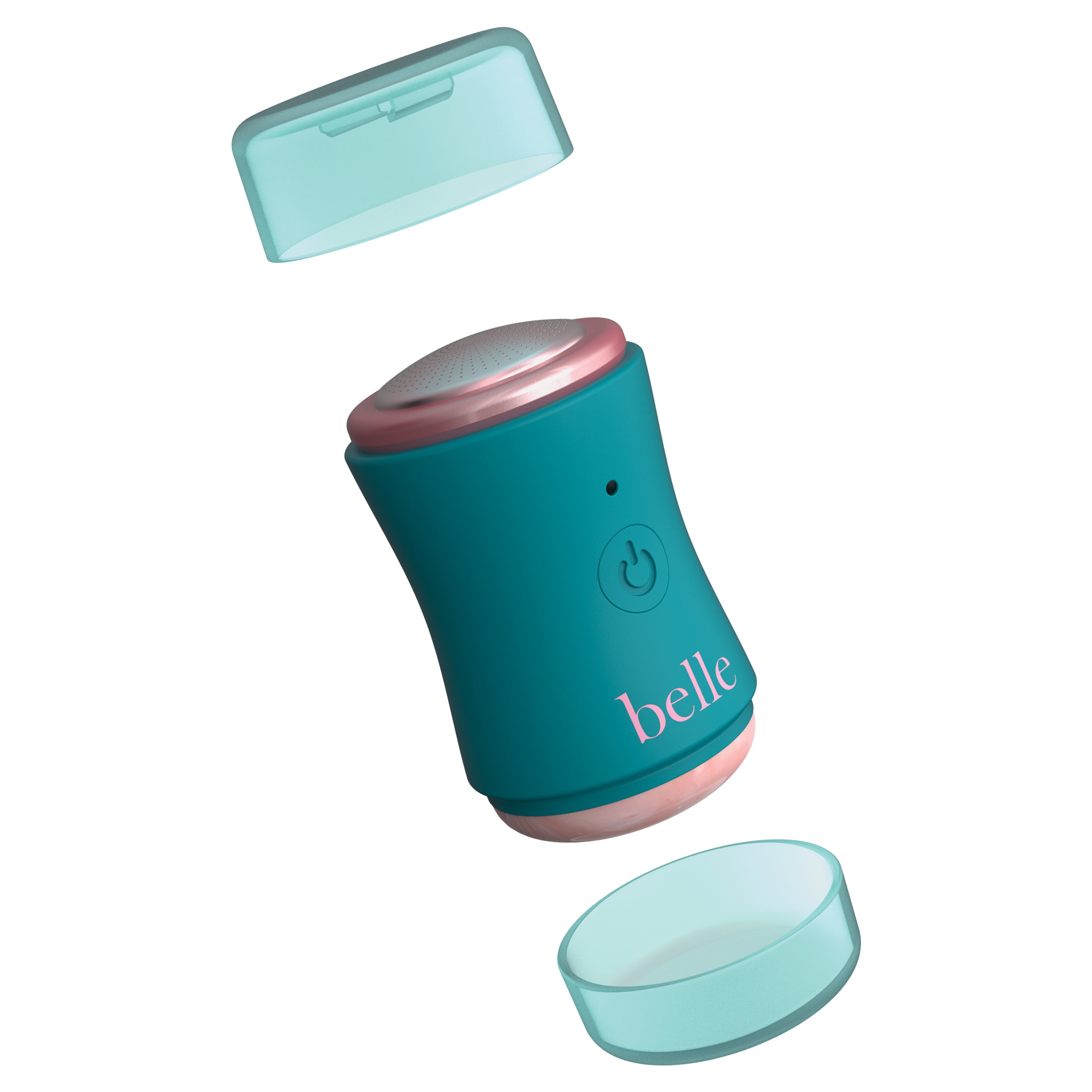 Belle Women's Electric Facial Shaver, Rechargeable, Rose Quartz Massager, with 2 Dermaplaning Razors
