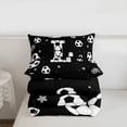 thumbnail image 5 of Erosebridal Letter L Monogrammed Twin Comforter Sets,White Black Bedding Set For Kids Boys,Reversible Black 2pcs, 5 of 7