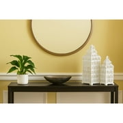 Temple Moroccan Style Lantern Decorative Candle Holder for Home Decor, White, Set of 2