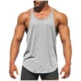 thumbnail image 2 of UVEASISHA Men's Bodybuilding Stringer Tank Tops Cotton Quick Dry Muscle Fitness Shirts Gym Athletic Y-Back Sleeveless Tank Top Workout Training Tanks Gray 4XL, 2 of 6