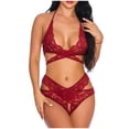 thumbnail image 2 of Lencería sexy a la moda para mujer, medias de red, encaje, flores, hueco, Sexy, cuello Halter, malla, entrepierna abierta, bragas, traje Fridja nalpqowj41844, 2 of 9
