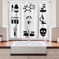 thumbnail image 2 of Ambesonne Biology Kitchen Curtains, Monochrome Science Layout, 55"x36", White Charcoal Grey, 2 of 3
