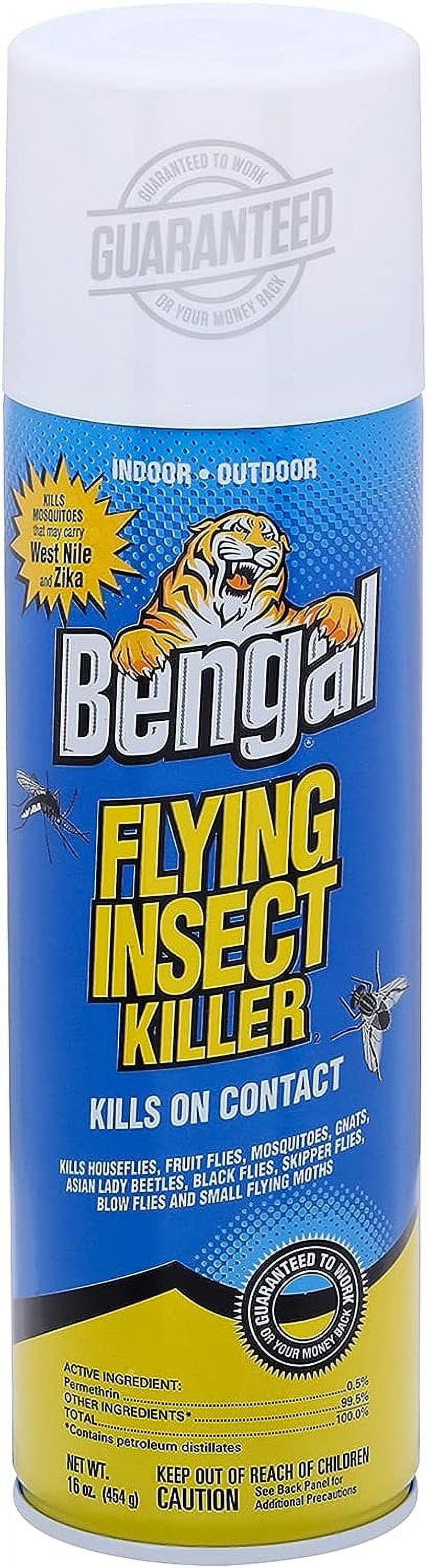 Bengal Flying Insect Killer Spray, Indoor and Outdoor - Insecticide - 2 Count, 16 Oz